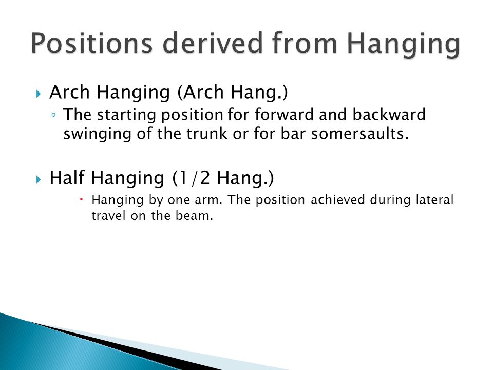 Positions derived from Hanging