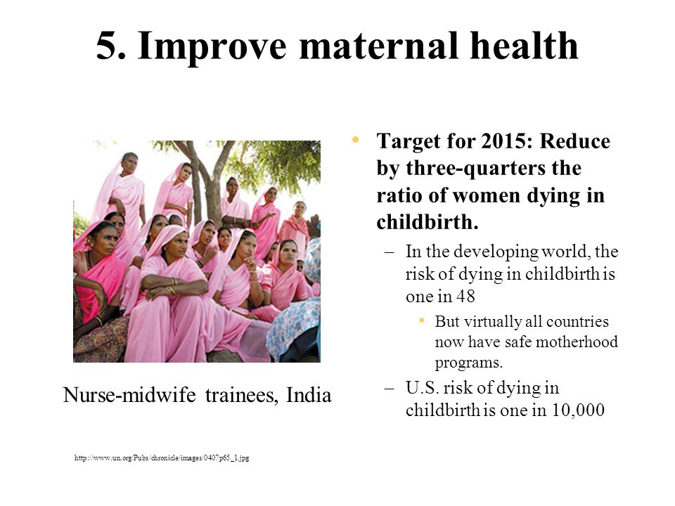 5. Improve maternal health