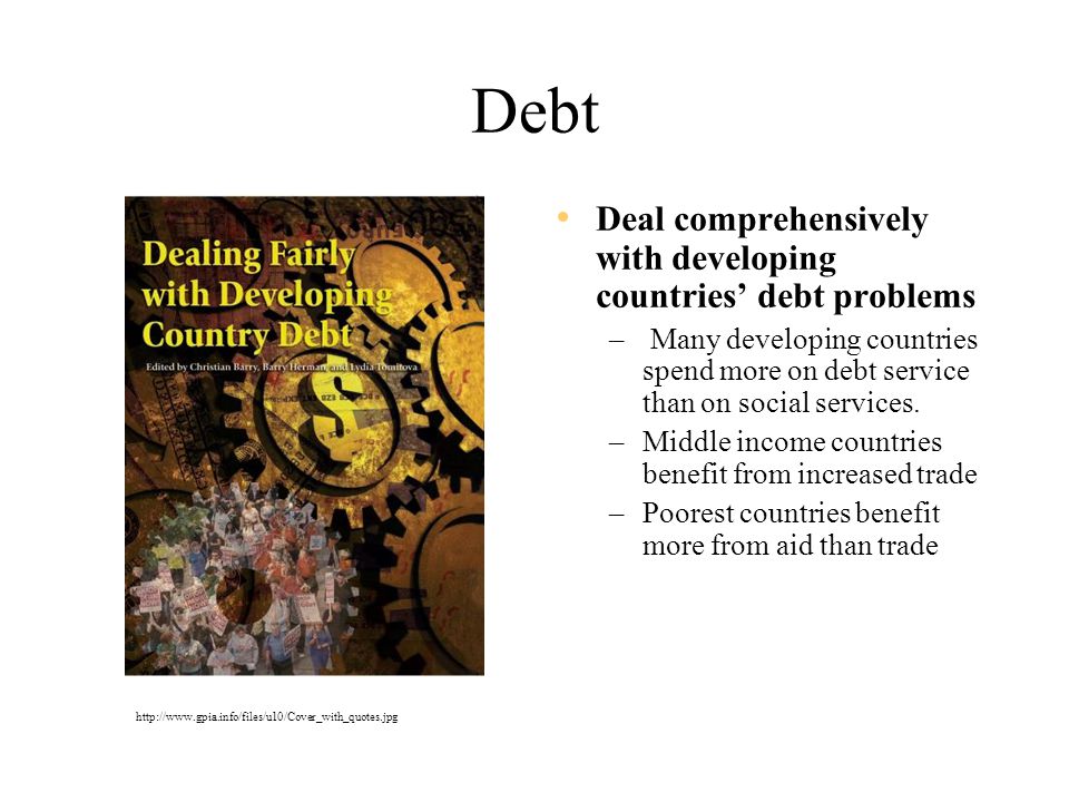 Debt Deal comprehensively with developing countries’ debt problems