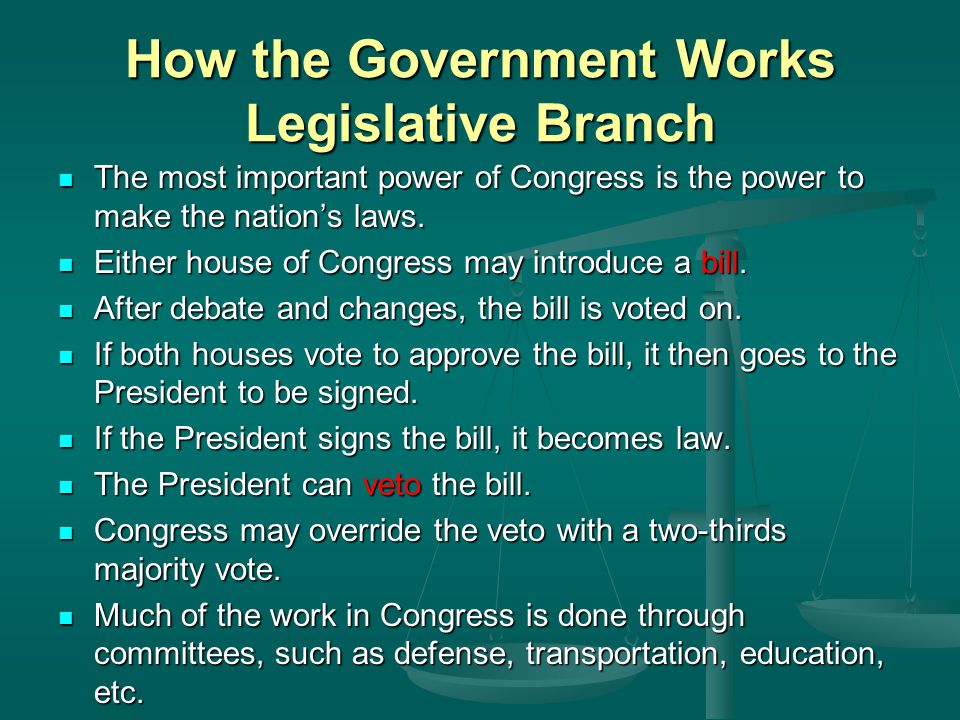 How the Government Works Legislative Branch
