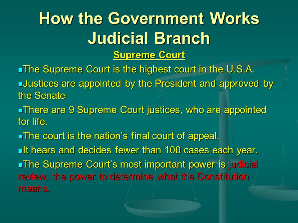 How the Government Works Judicial Branch