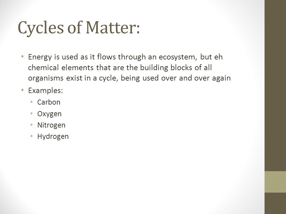 Cycles of Matter: