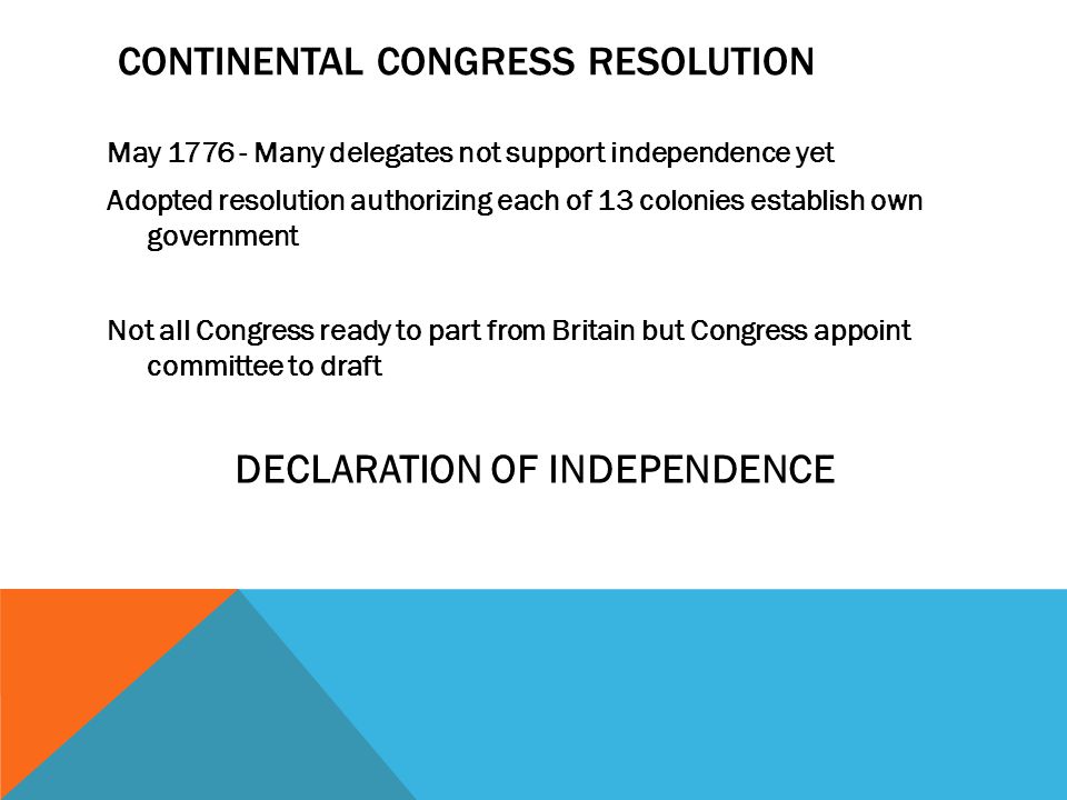 Continental congress resolution