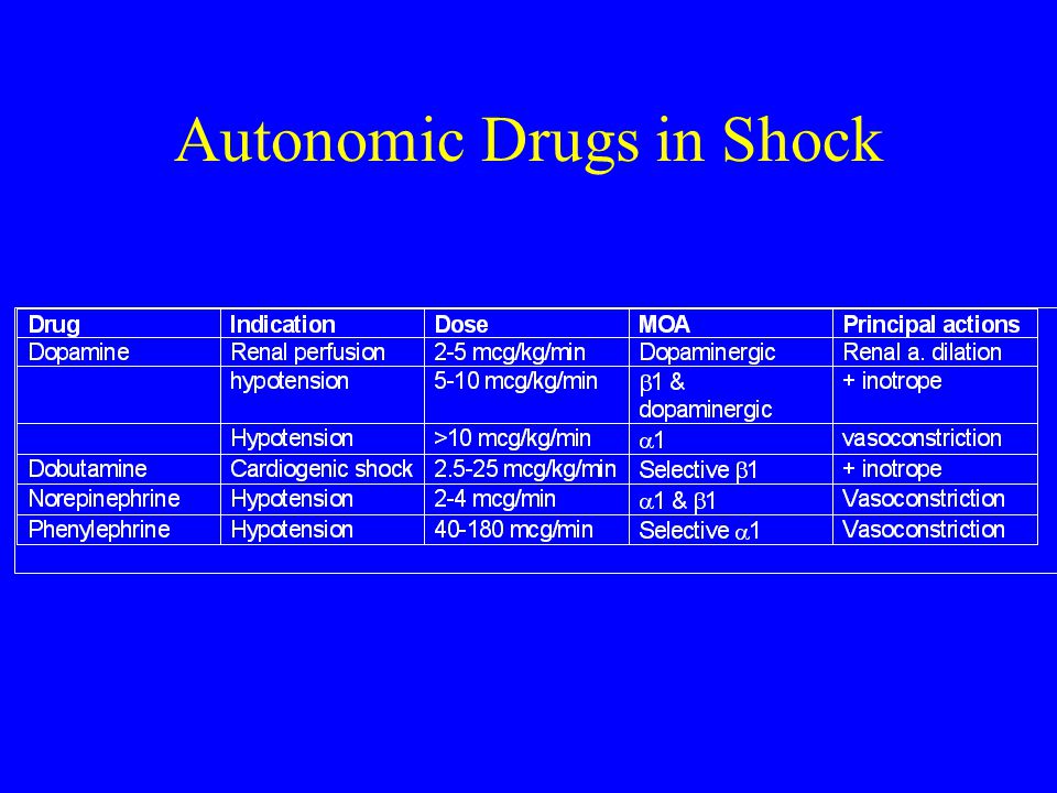 Autonomic Drugs in Shock