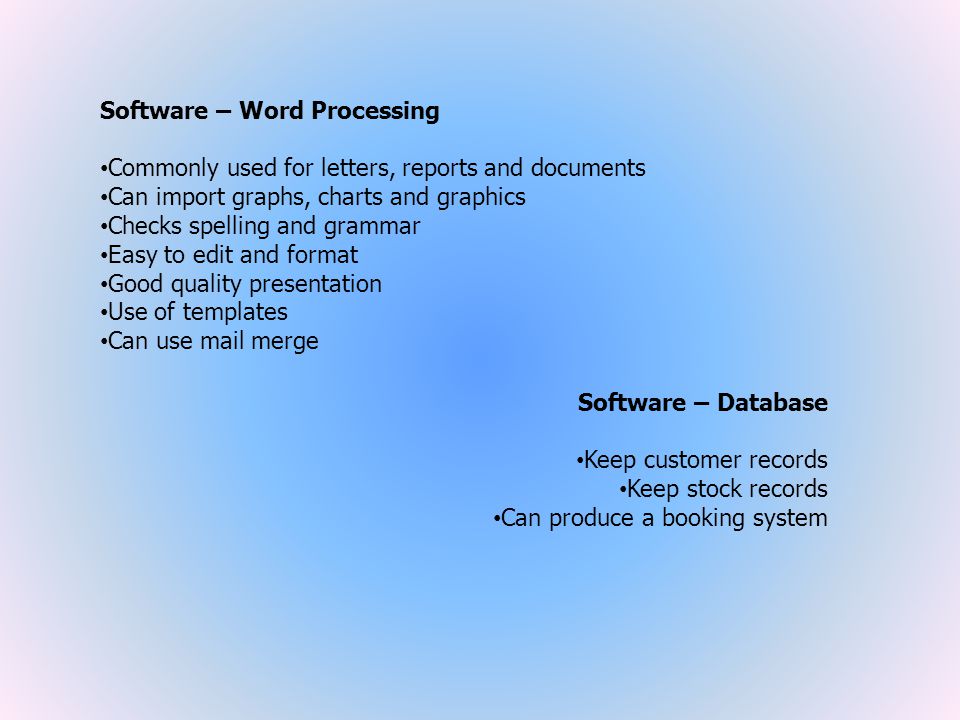Software – Word Processing