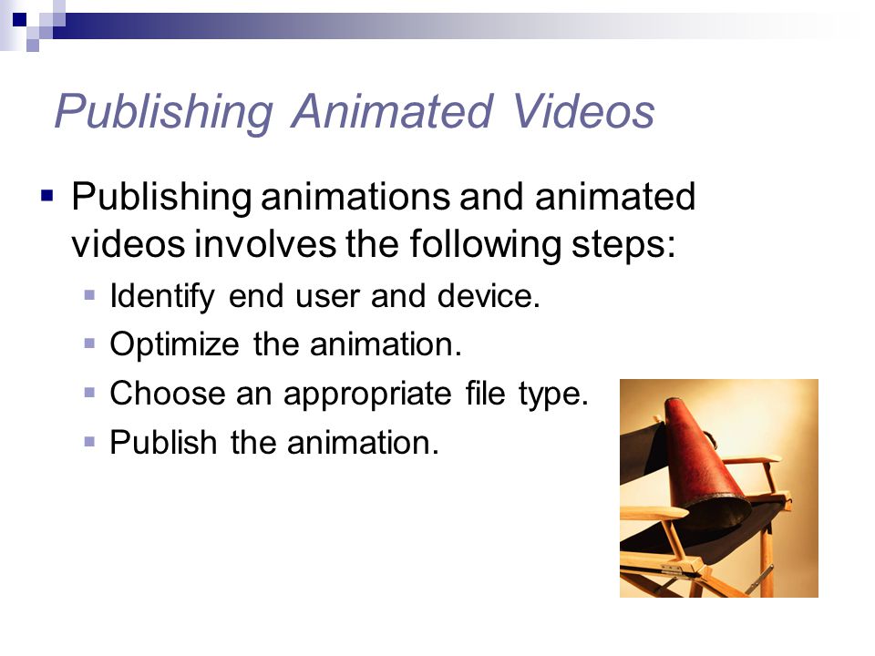 Publishing Animated Videos