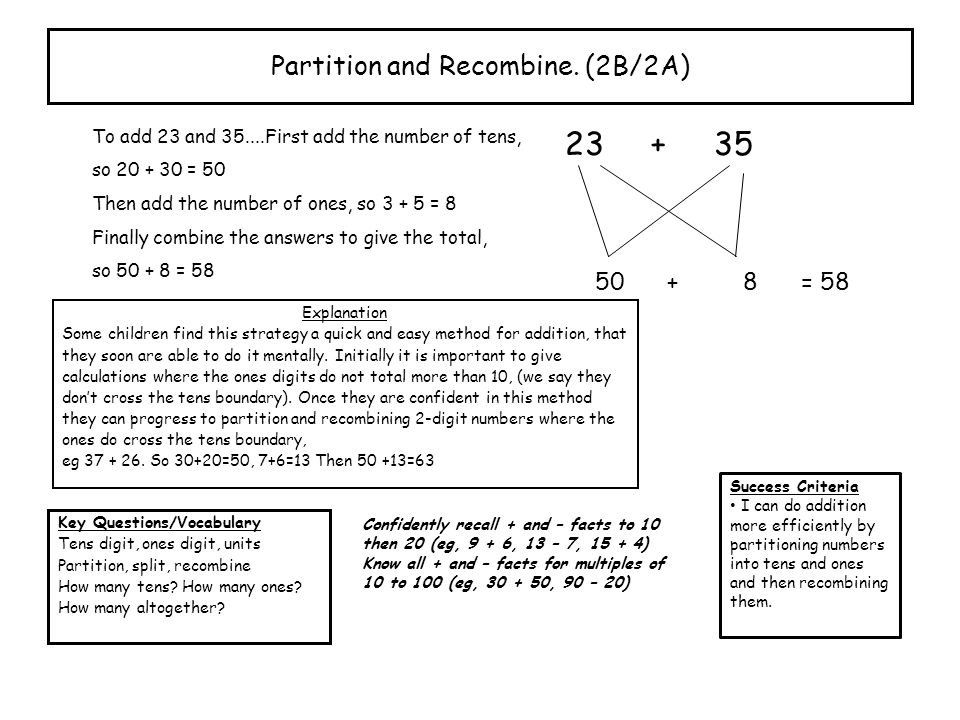 Partition and Recombine. (2B/2A)