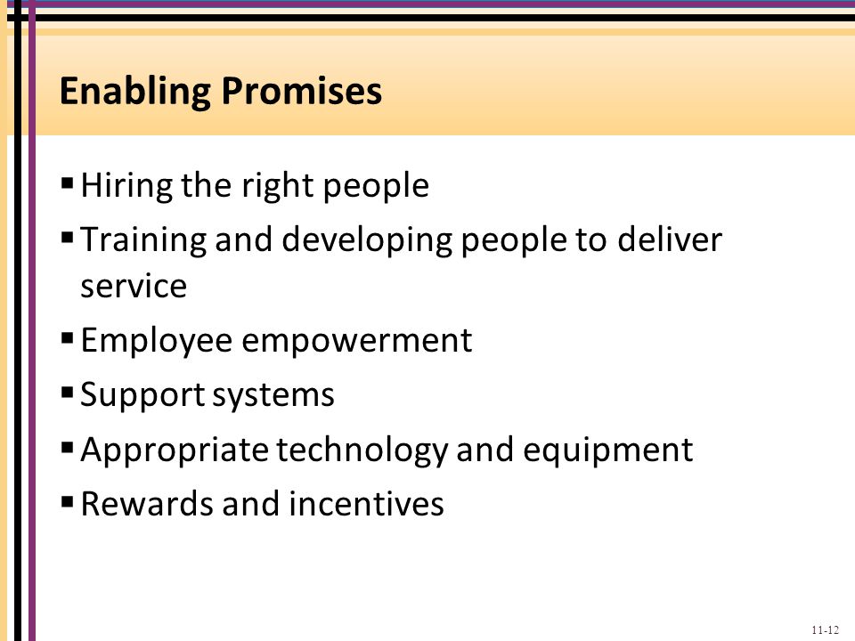 Enabling Promises Hiring the right people
