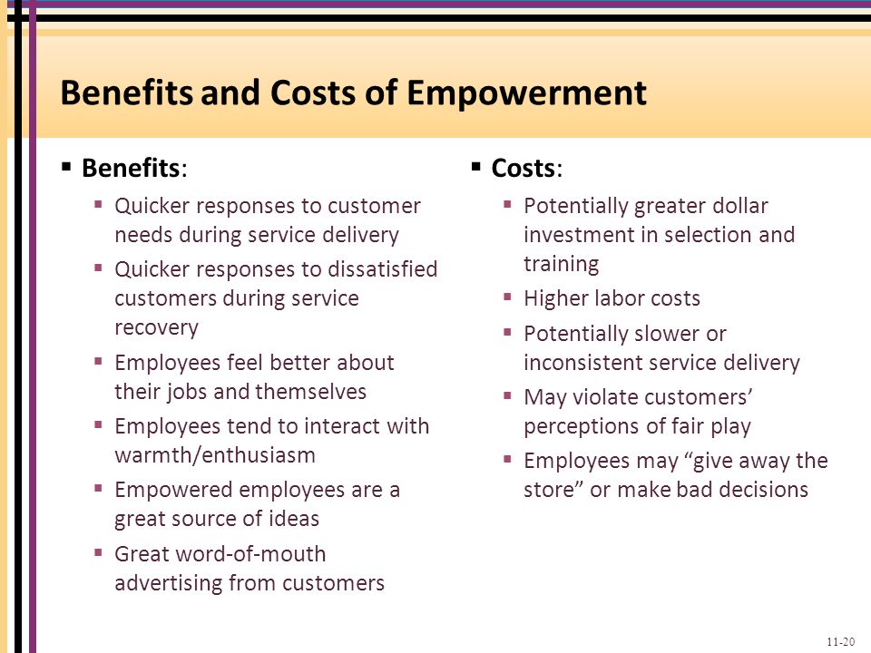 Benefits and Costs of Empowerment