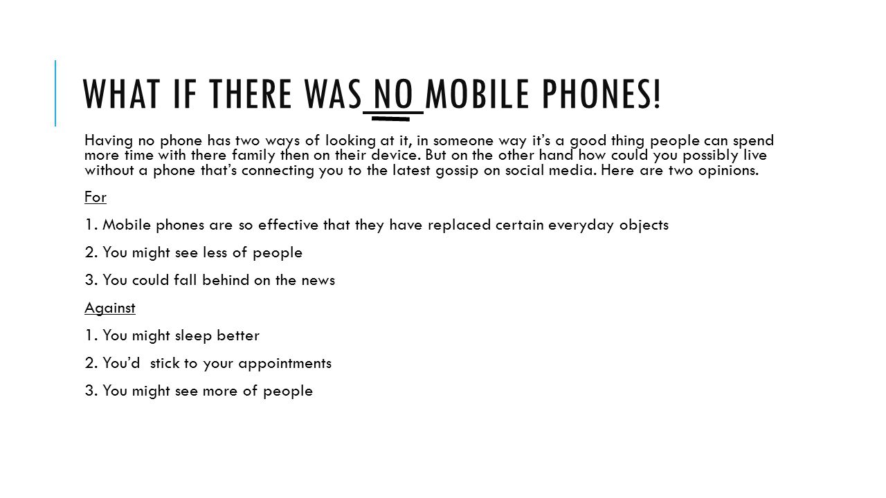 What if there was no mobile phones!