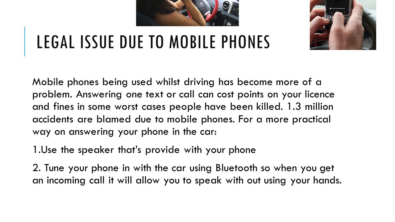 Legal issue due to mobile phones