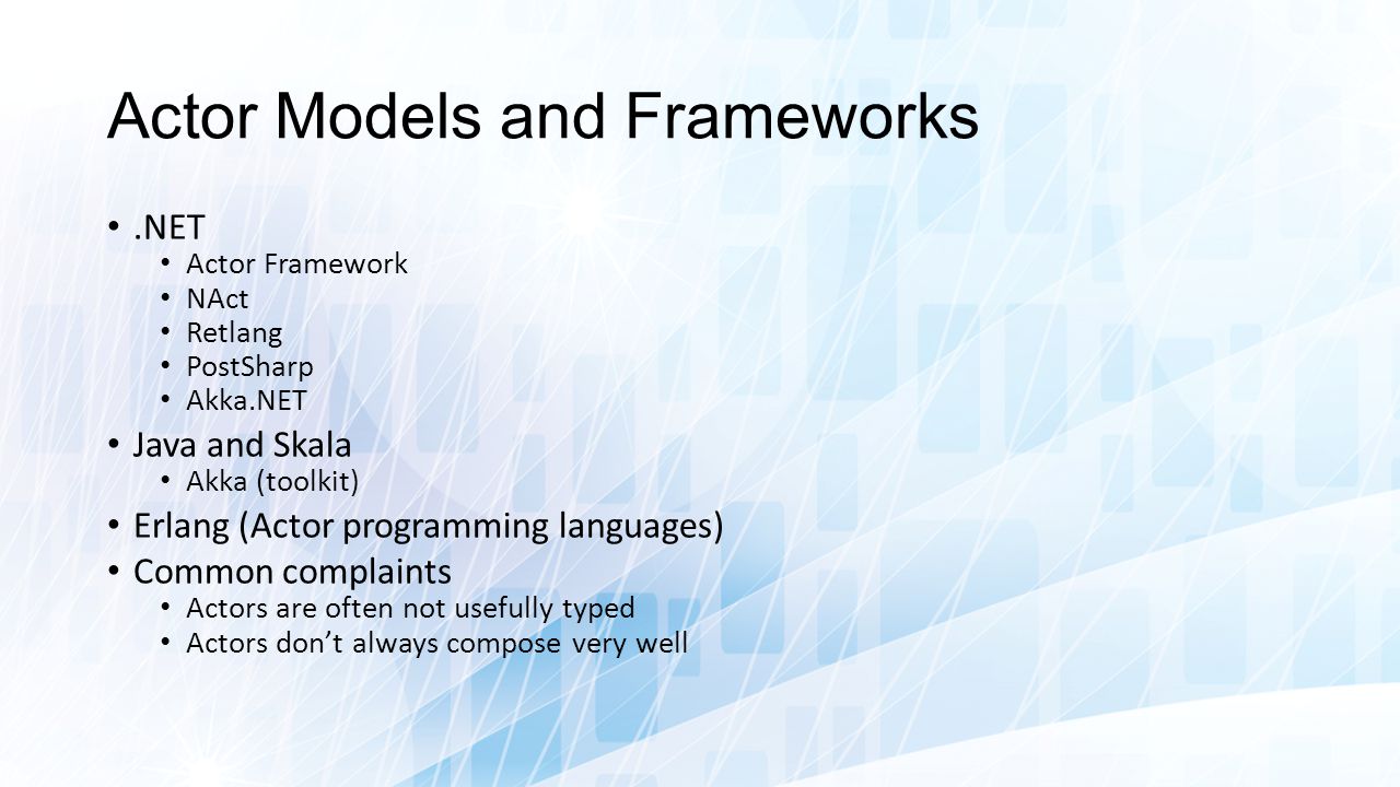 Actor Models and Frameworks