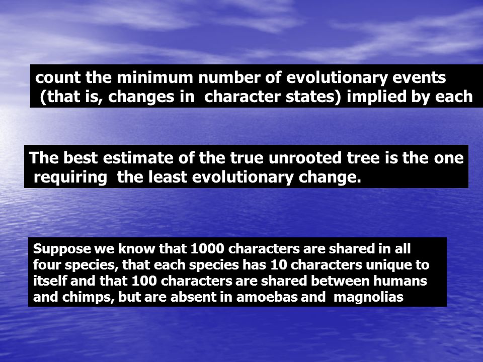 count the minimum number of evolutionary events