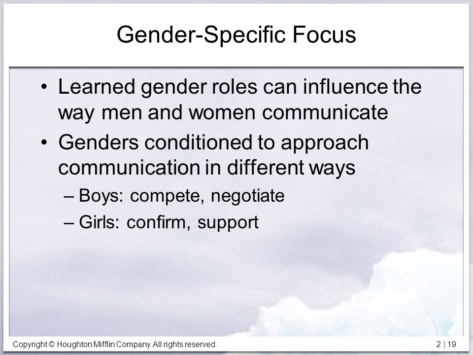 Gender-Specific Focus