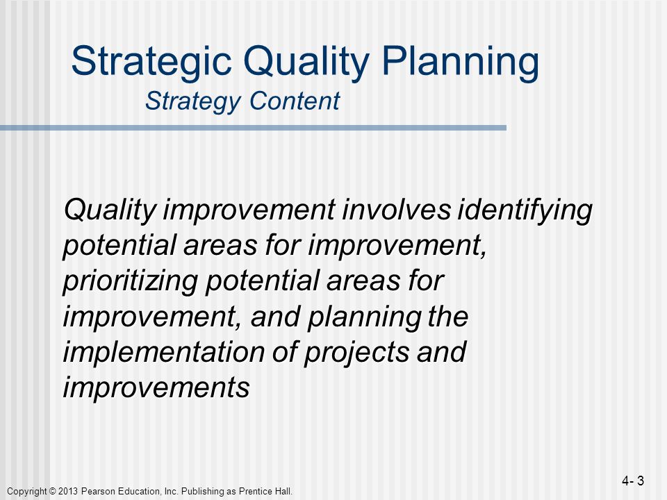 Strategic Quality Planning Strategy Content