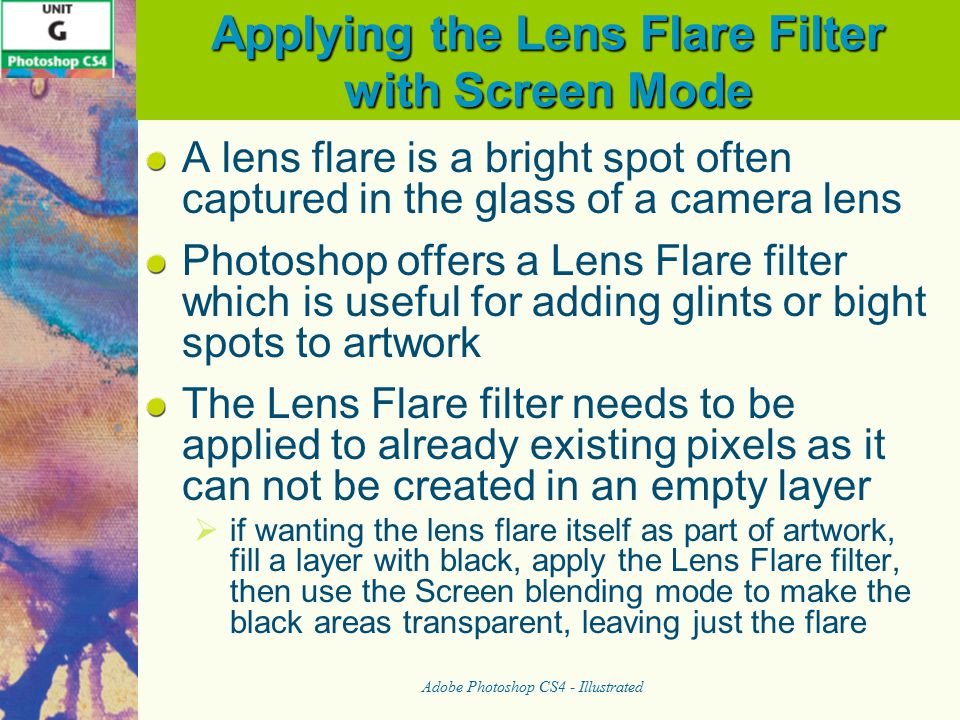 adobe photoshop cs4 illustrated unit