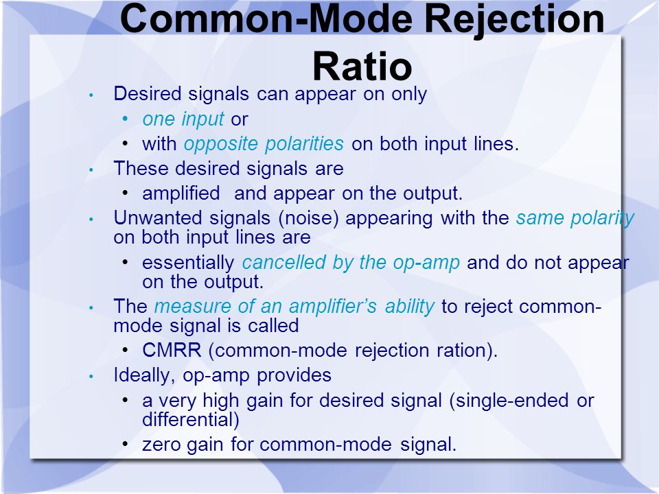 Common-Mode Rejection Ratio