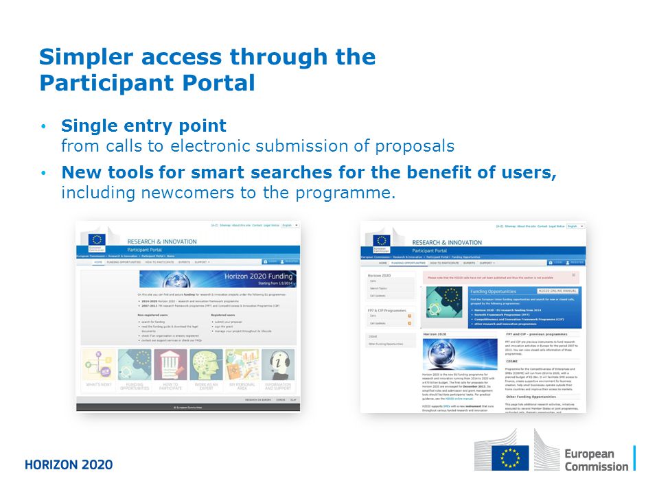 Simpler access through the Participant Portal