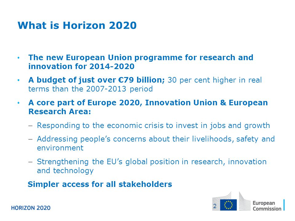04/12/2013 What is Horizon The new European Union programme for research and innovation for