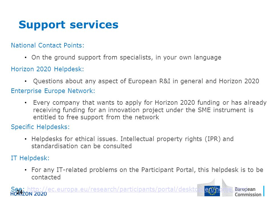 Support services National Contact Points: