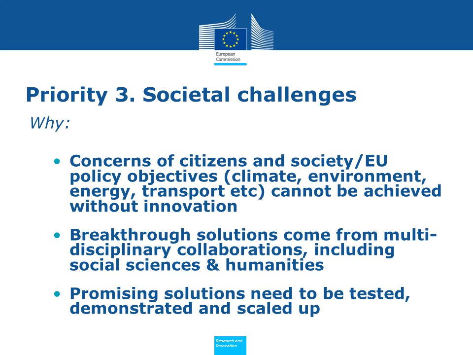 Priority 3. Societal challenges