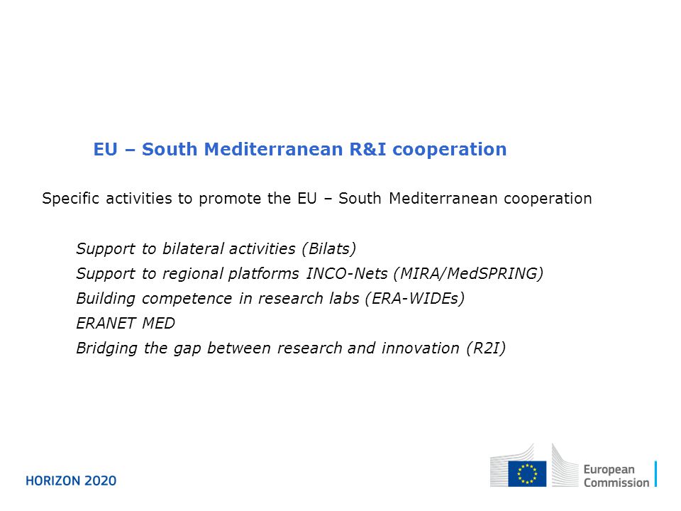EU – South Mediterranean R&I cooperation