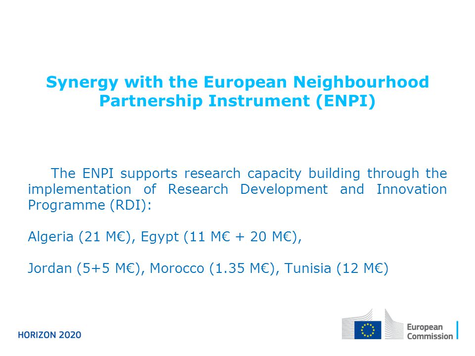 Synergy with the European Neighbourhood Partnership Instrument (ENPI)