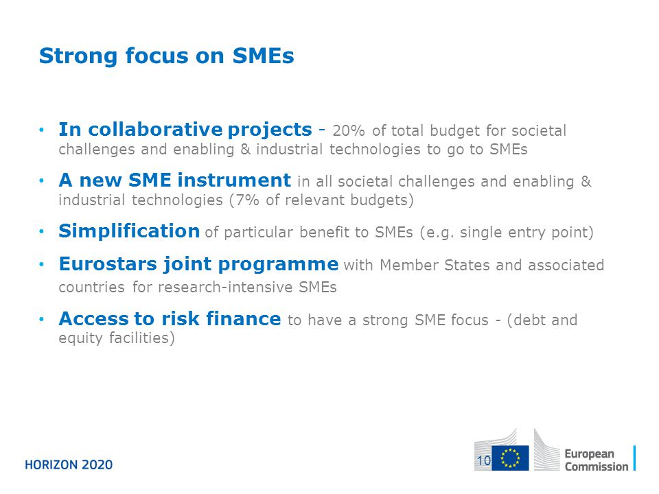 04/12/2013 Strong focus on SMEs.