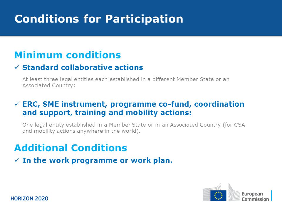 Conditions for Participation