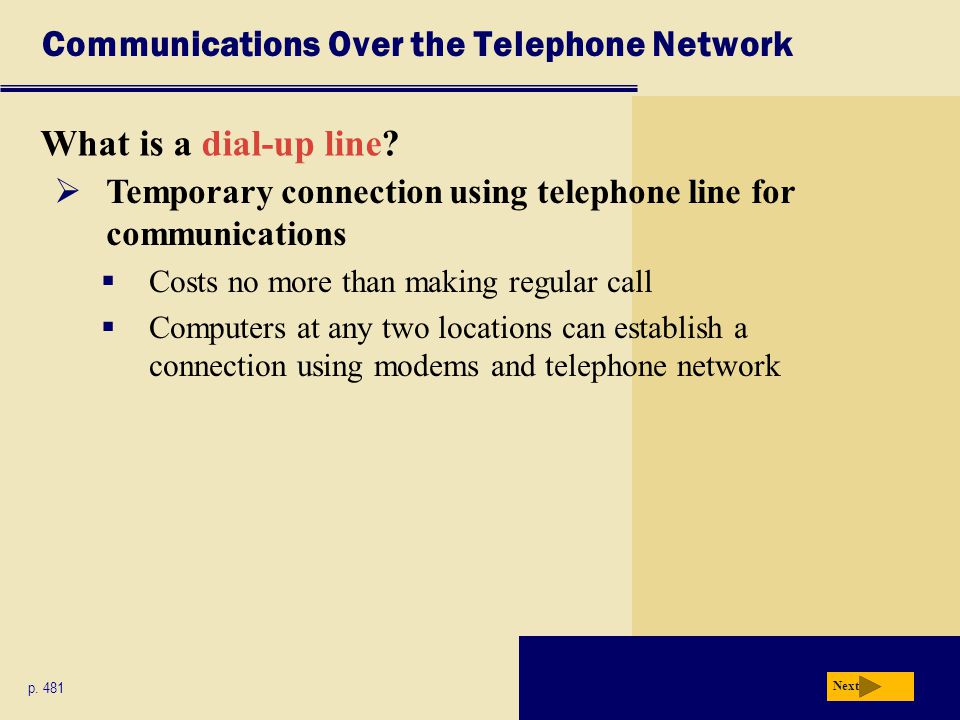Communications Over the Telephone Network