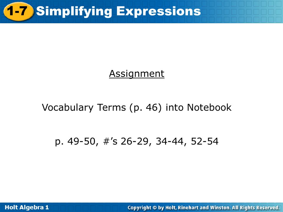 Vocabulary Terms (p. 46) into Notebook