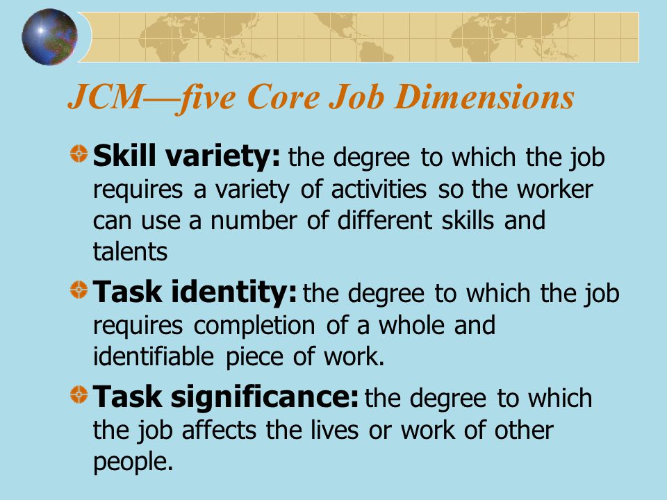 JCM—five Core Job Dimensions
