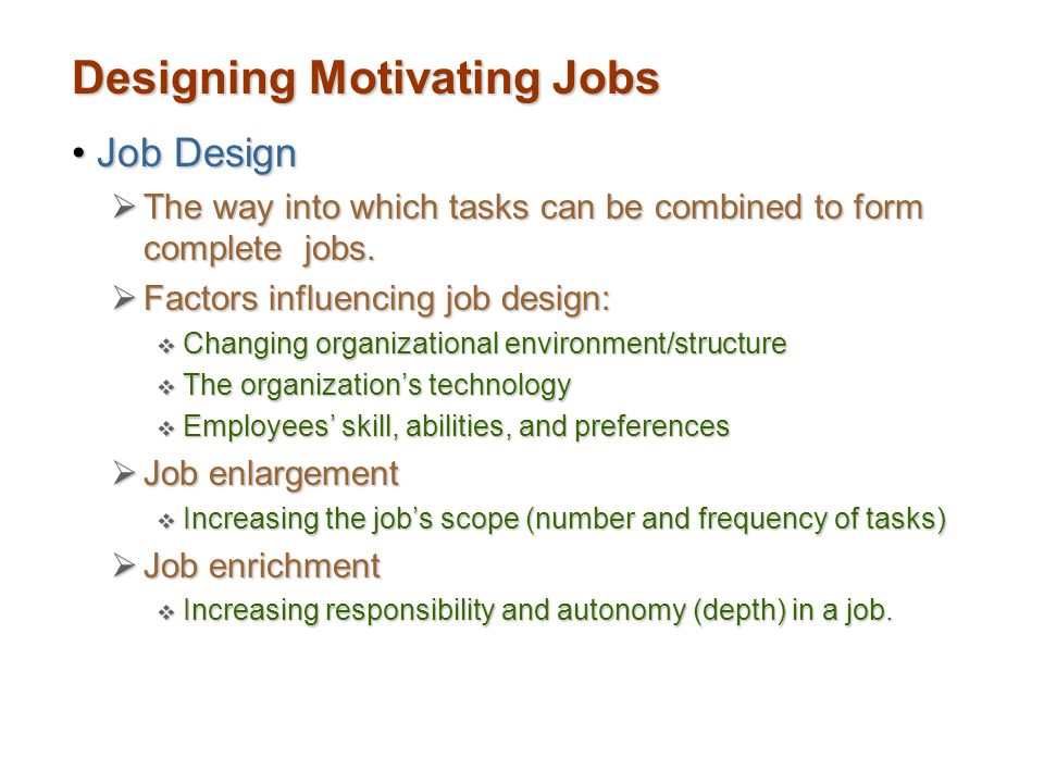 Designing Motivating Jobs