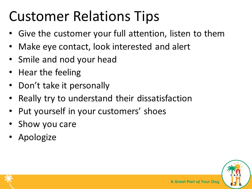 Customer Relations Tips