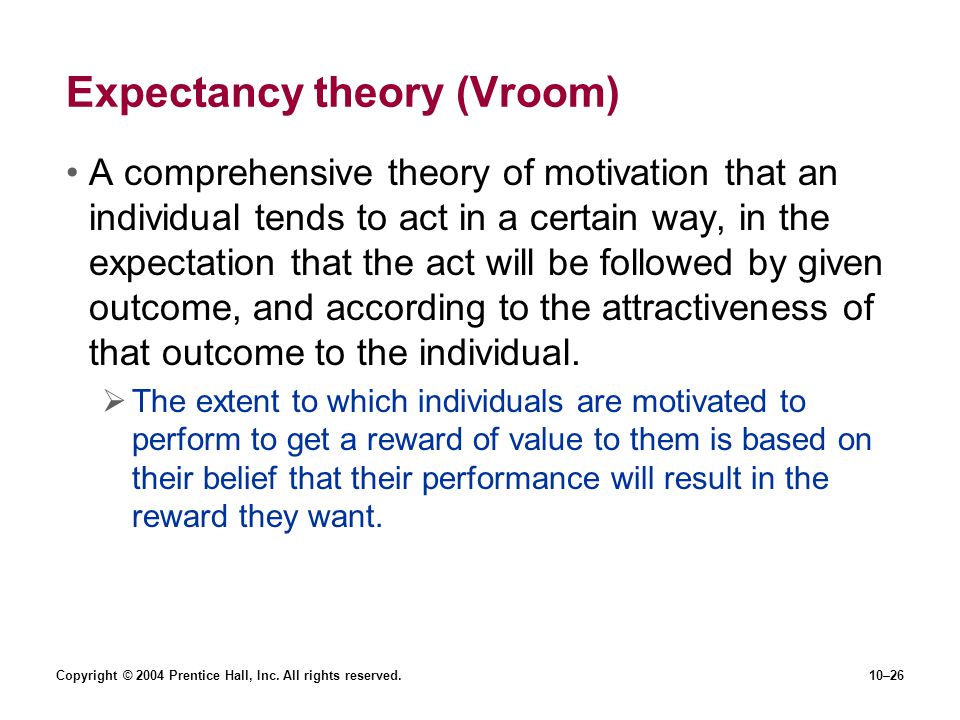Expectancy theory (Vroom)