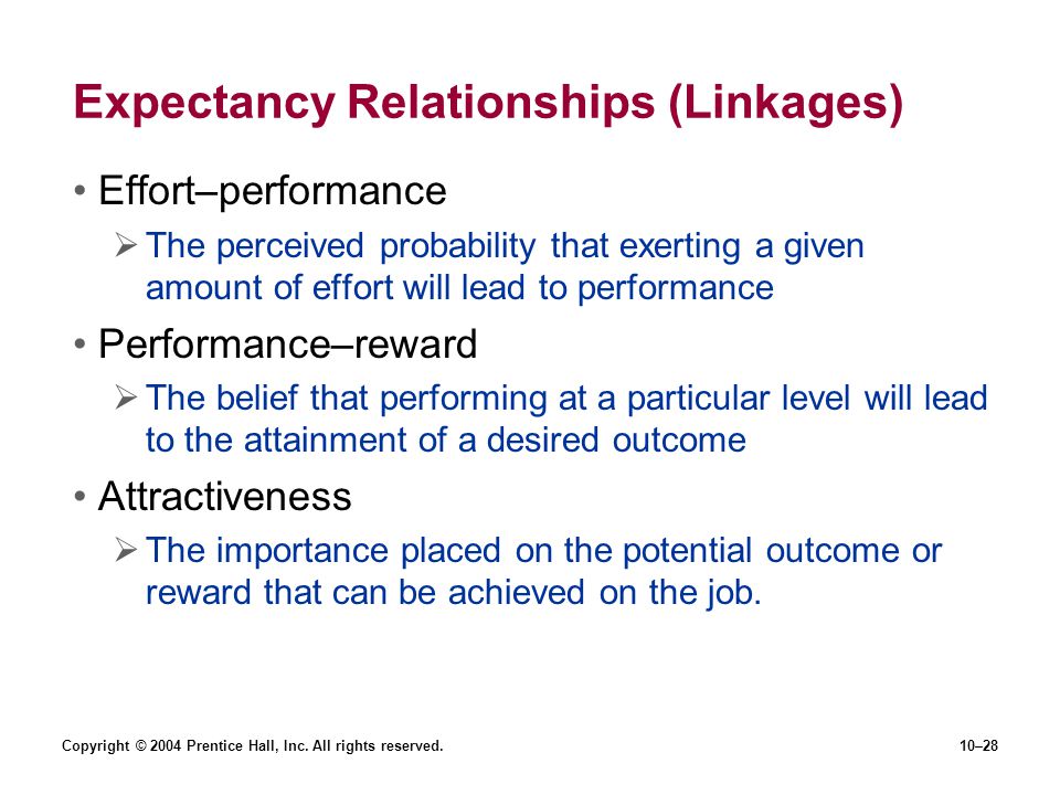 Expectancy Relationships (Linkages)