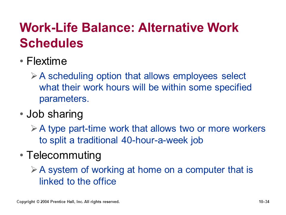 Work-Life Balance: Alternative Work Schedules