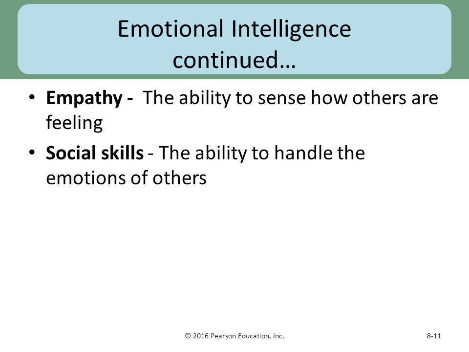 Emotional Intelligence continued…