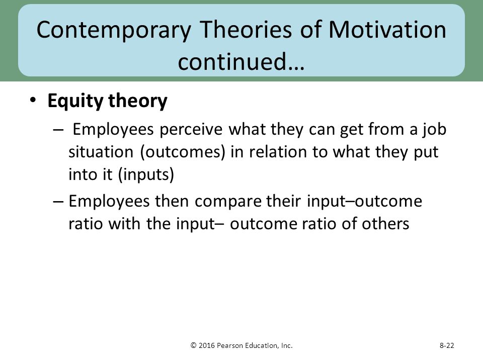 Contemporary Theories of Motivation continued…