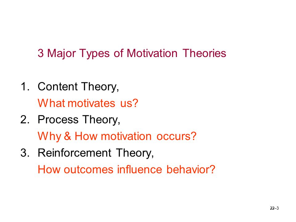 3 Major Types of Motivation Theories