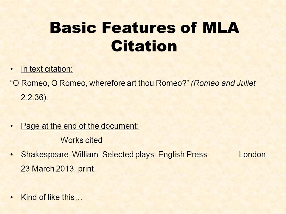Basic Features of MLA Citation