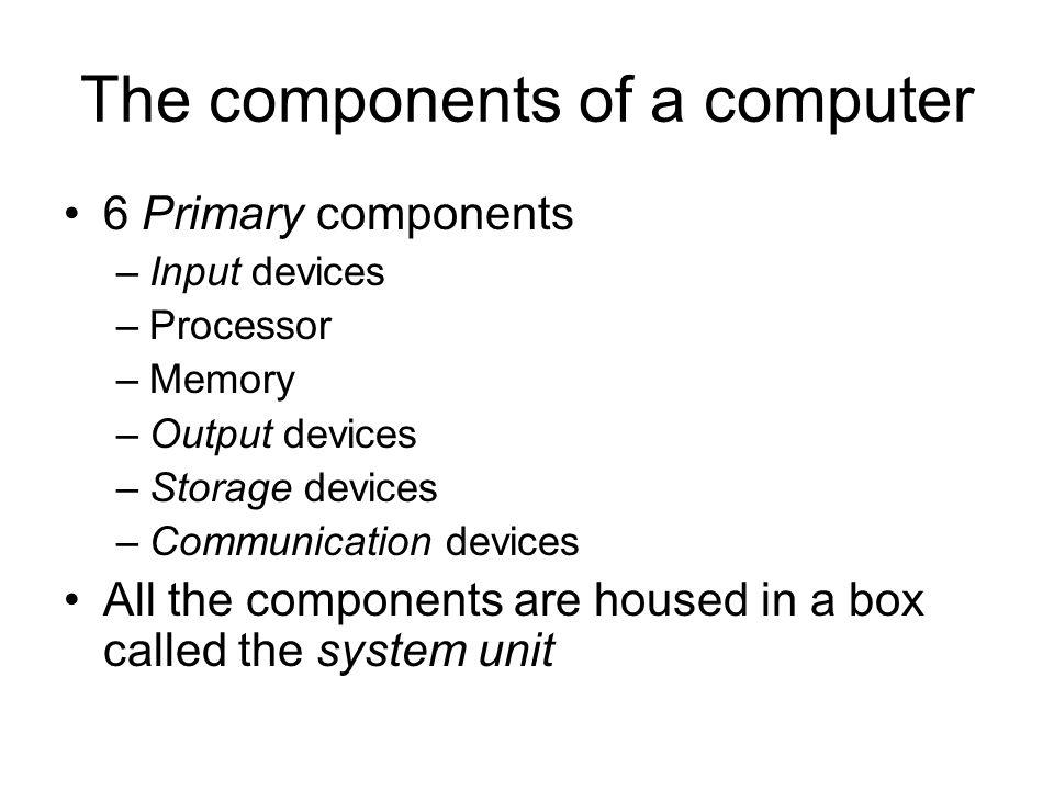 The components of a computer