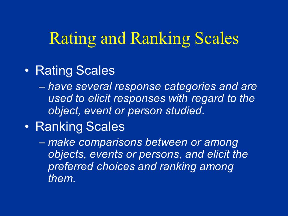 What is the difference between ranking and scaling?