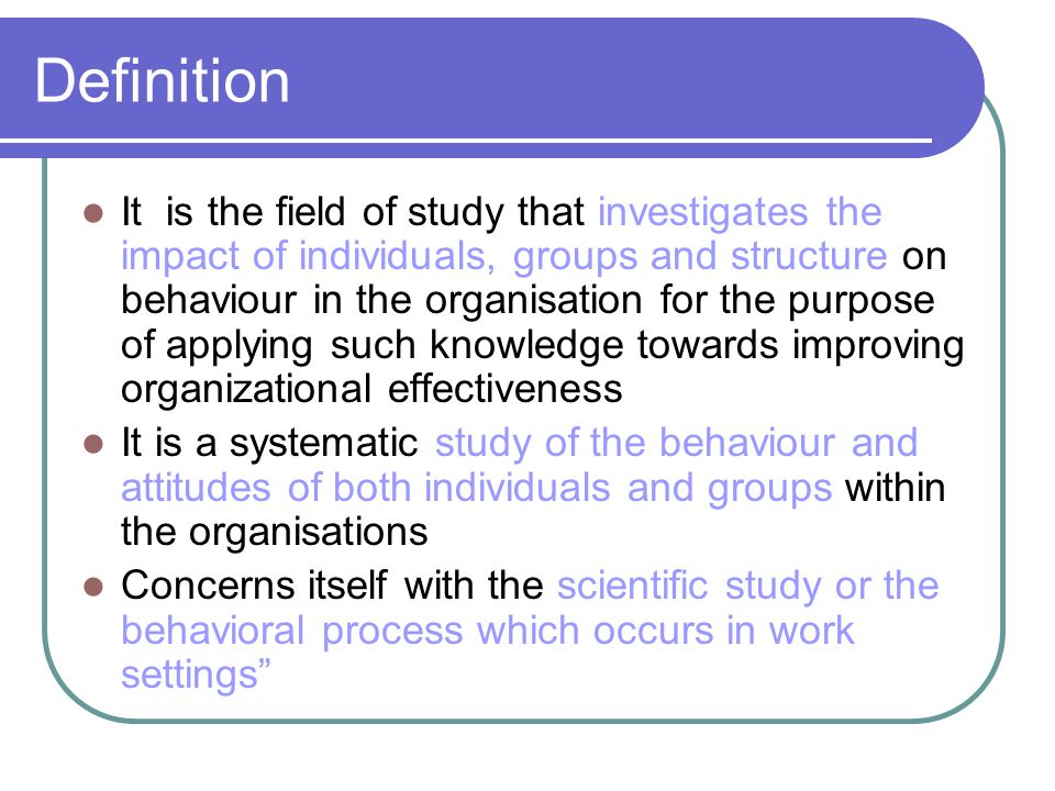 organisational behaviour definition by different authors