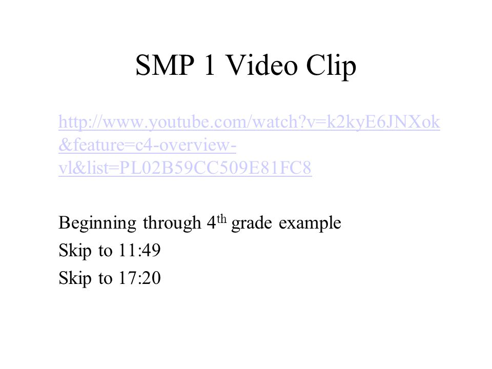 SMP 1 Video Clip
