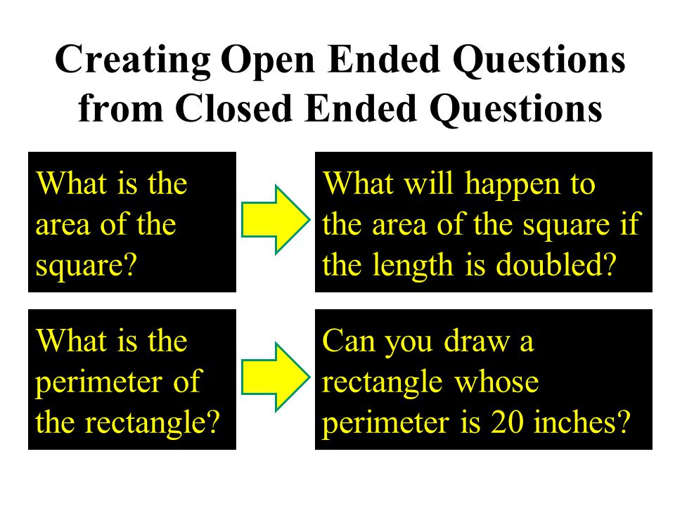 Creating Open Ended Questions from Closed Ended Questions