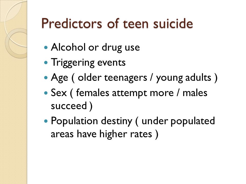Predictors of teen suicide