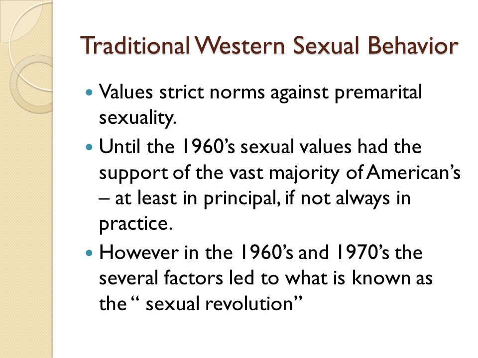 Traditional Western Sexual Behavior