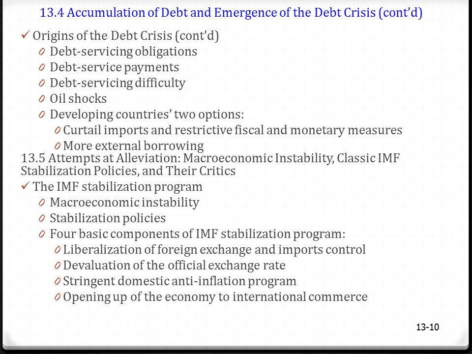 13.4 Accumulation of Debt and Emergence of the Debt Crisis (cont’d)