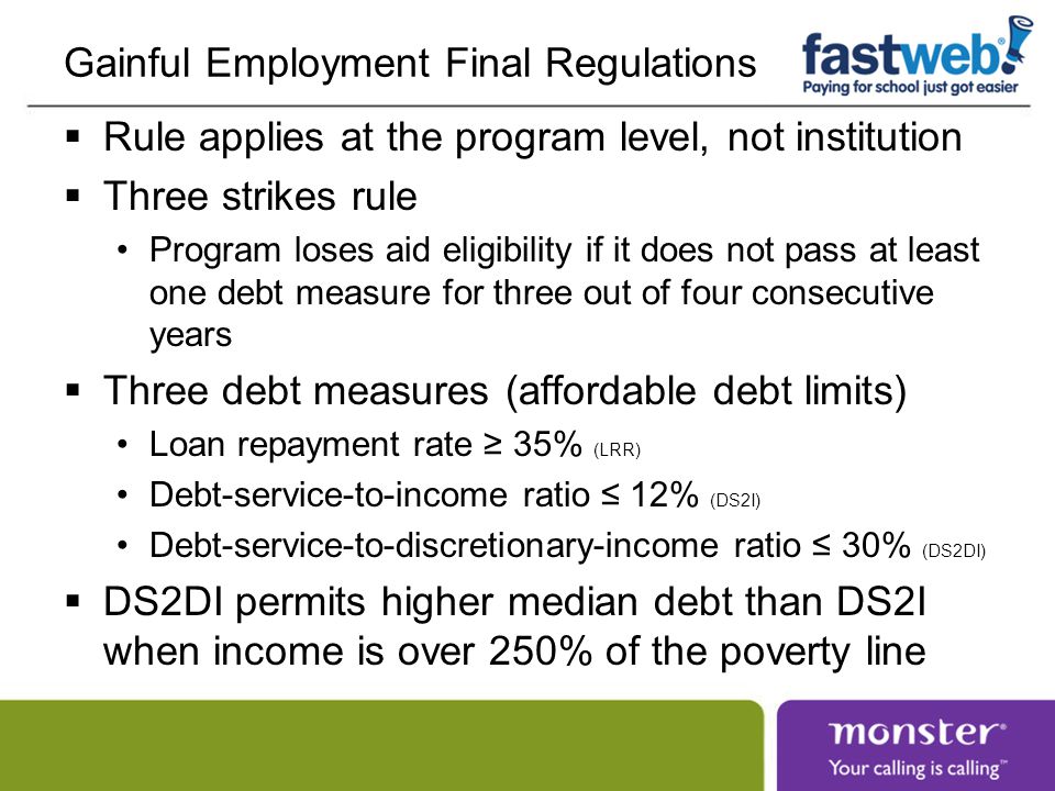 The New Gainful Employment Rules and Strategies for Compliance ppt